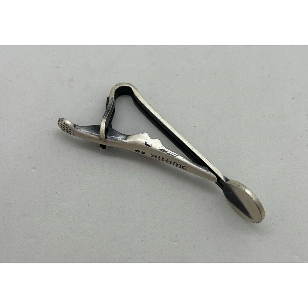 Tie Bar Tack Pin in Silver Tone with Fleur de Lis Signed Swank Vintage‎